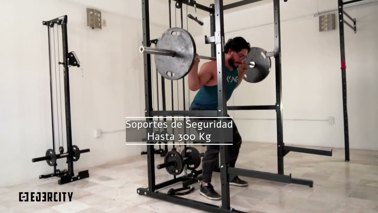 Power rack para sentadillas/Gimnasio en casa/ Ejercicio con poleas /Rack de sentadillas y dominadas