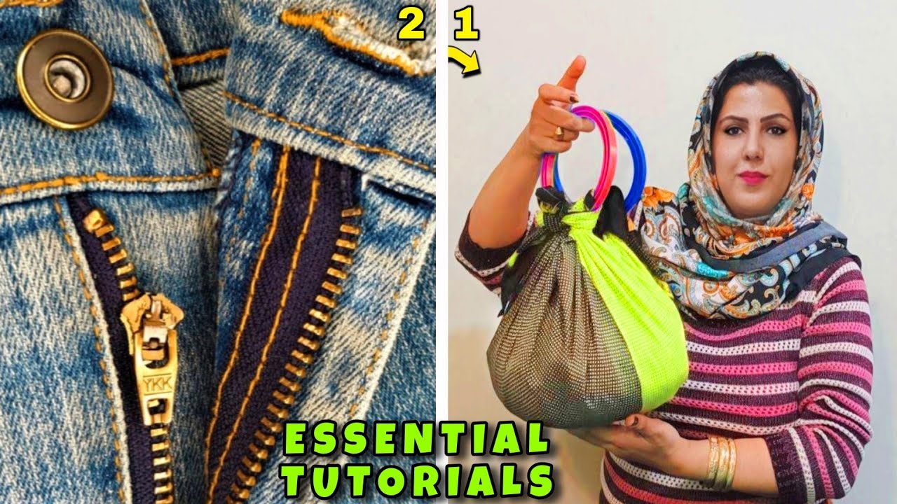 DIY BAG & REPAIR PANTS ESSENTIAL BAG & REPAIR BROKEN ZIPPER YouTube