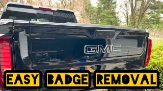 Badge Removal/Installation THE EASY WAY! on a GMC with Blacked Out Badges