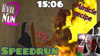 Evil nun 2 - V 1.1.0, World record (15:06), miracle recipe with secret ending, speedrun