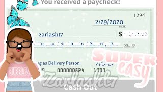 Working for 1 hour as delivery person in Bloxburg ..