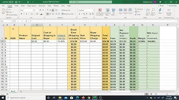 Amazon FBM Excel Profit Sheet