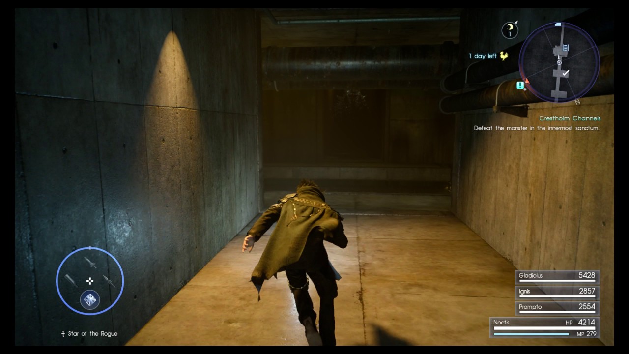 Final Fantasy XV - Crestholm Channels Dungeon: Big Switch Panel Under Catwalk Location Gameplay