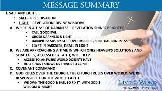 Information Sunday Morning 9AM Worship Service (October 11, 2026) Update