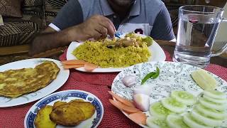 Eating Show with sound ( chicken Khichuri, Dim vaji, Alo vaji, salad.) #Foody Fan Maruf