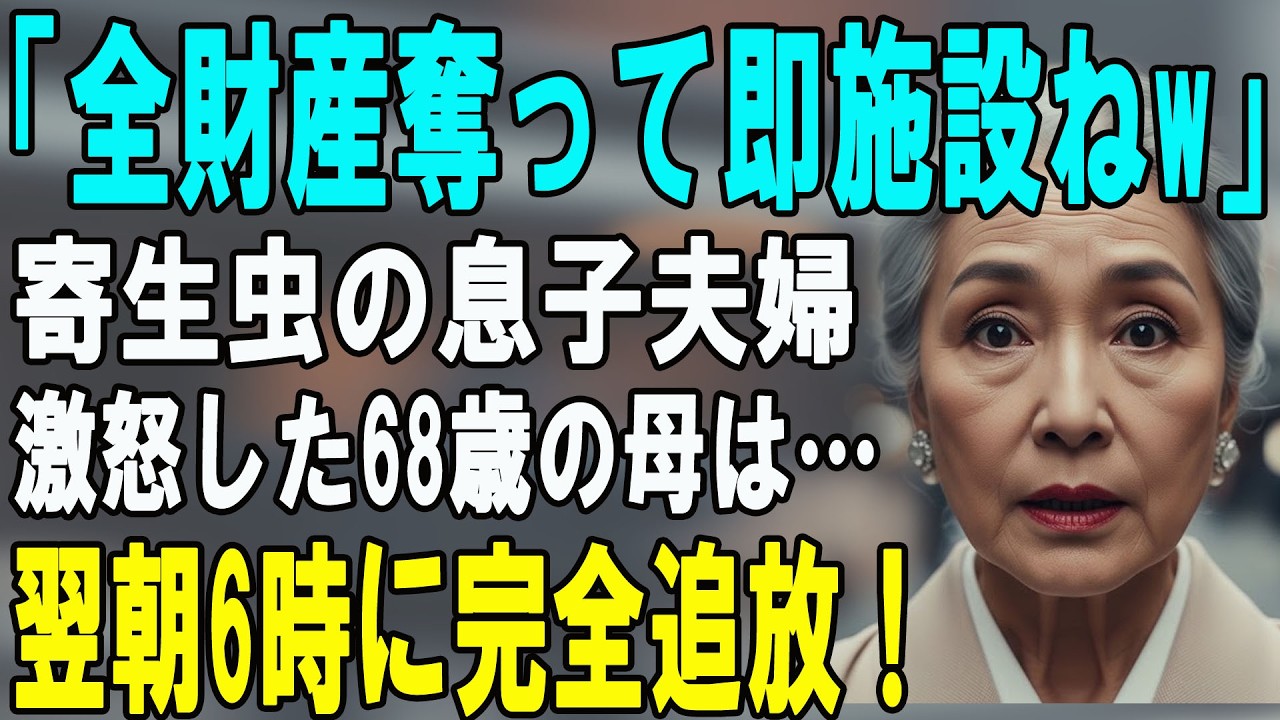 「全財産奪って即施設行きね」と深夜に笑う寄生虫の息子夫婦。全てを聞いていた68歳の私は、翌朝6時に家の権利書を叩きつけ、1時間で完全追放！涙腺崩壊からの大逆転劇！【シニアライフ】【60代以上の方へ】
