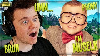 LITTLE KID SAYS HE'S MUSELK on FORNTITE PLAYGROUND MODE (Funny Fortnite Trolling)