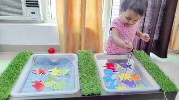 Fishing Game with ClassMonitor playgroup learning kit | Sensory Play for toddlers | Kia@19months 😍🤩