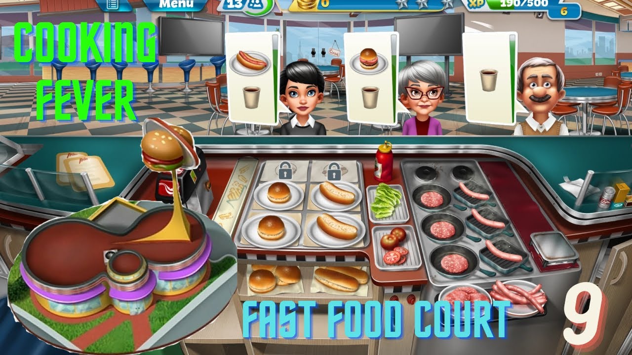 COOKING FEVER FAST FOOD COURT WE UNLOCKED FRIES 🍟 (level