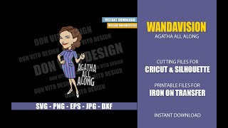 Agatha Harkness SVG dxf png Agatha All Along Wanda Vision Cut File Cricut Silhouette Vector Clipart