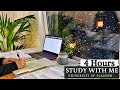 4 HOUR STUDY WITH ME | Background noise, Rain Sounds, 10-min break, No Music, Real-time