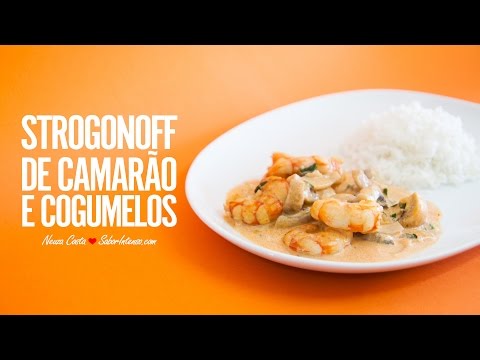 Strogonoff de Camarão e Cogumelos