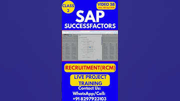 SAP SuccessFactors RCM Training Online Tutorial Class 58 8th Sept 2025 #sapsuccessfactorstraining