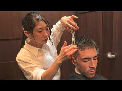 💈(ASMR) Full Male Grooming Package by Japanese Lady Barber Kokoro at Premium Barbershop Hiro Ginza