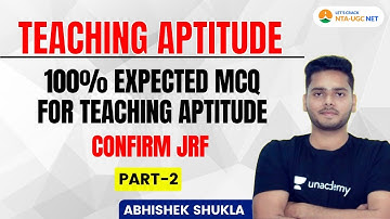 NTA UGC NET- JRF 2021 | 100% Expected MCQs For Teaching Aptitude by Abhishek Shukla