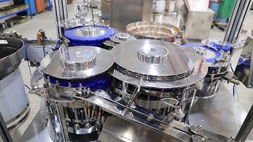 3 part syringe assembly machine with needle assembled