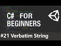 21 Verbatim string in C # | Var keyword in C# | Strings in C Sharp | Hindi C# Tutorials videos