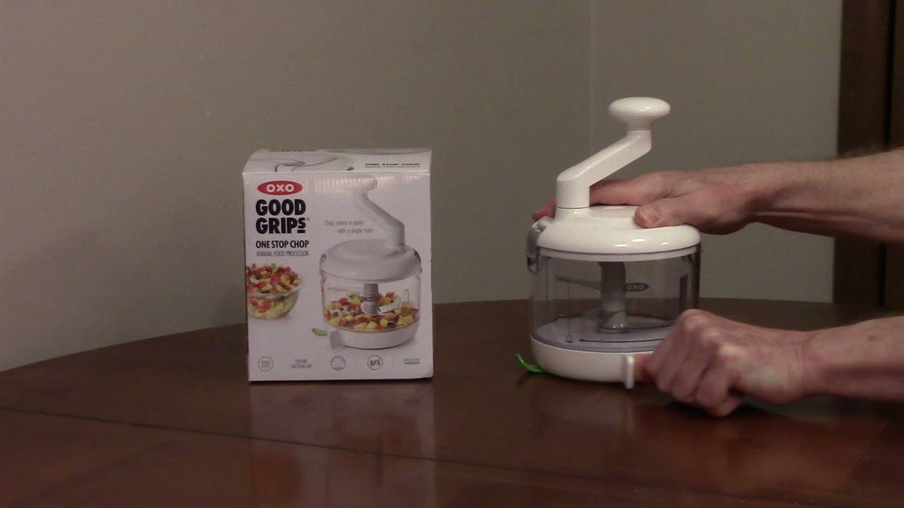 OXO Good Grips One Stop Chop Manual Food Processor, (Stainless Steel,  Plastic)
