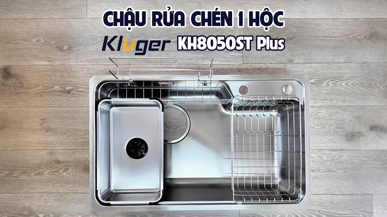 Chậu rửa chén Posco 304 Satin trơn Kluger KH8050ST Plus