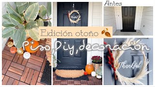 😱PUSE EL PISO EN LA ENTRADA DE MI CASA CON POCO DINERO 🍂🎃 otoño 2020 decoración, renovación y DIY