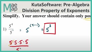 KutaSoftware: PreAlgebra- Division Property Of Exponents