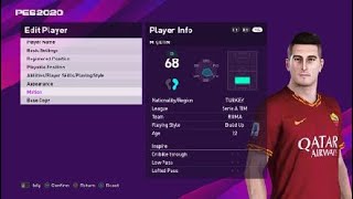 MERT ÇETİN  face efotball pes 2020 as roma