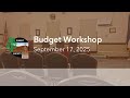 Elbert County - 2026 Budget Workshop - 9/17/2025