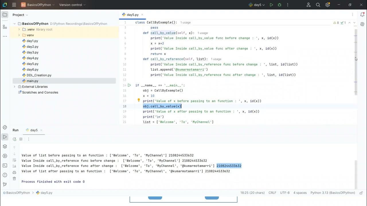 call by value & call by reference #python #callbyvalue #callbyreference ...