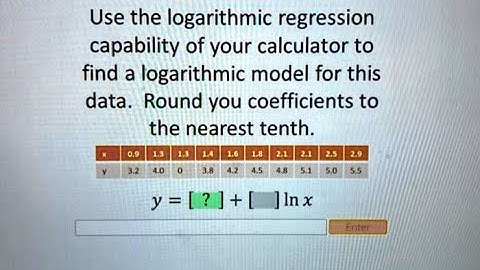 [Math] Use the logarithmic regression capability of your calculator to find a logarithmic model