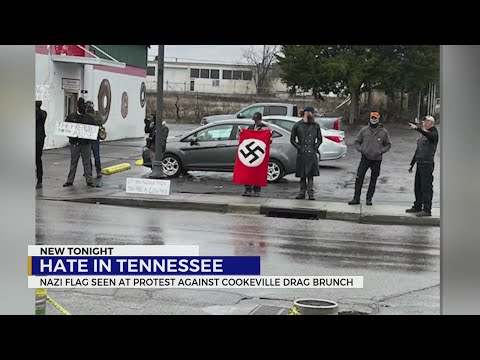 Nazi Flag Seen At Protest Against Cookeville Drag Brunch