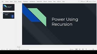 Power using Recursion