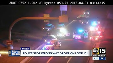 Wrong way driver stopped near Loop 202 and Kyrene Sunday morning