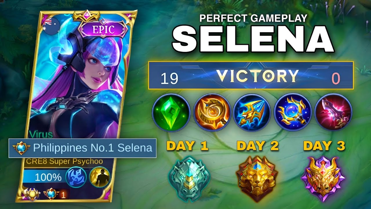 SELENA 300 IQ PERFECT GAMEPLAY + SUPER AGGRESSIVE ROTATION | SELENA ITEM BUILB - TOP GLOBAL SELENA