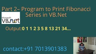 Fibonacci Series in VB.Net - Part 2