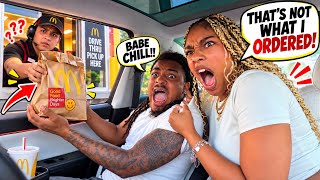 MESSING UP MY HUNGRY GIRLFRIEND’S DRIVE THRU ORDER ON PURPOSE…SHE LOST IT 😳🍟