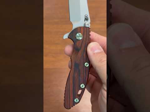 Glass-blasted little Hinderer knife with cocobolo wood handles!  