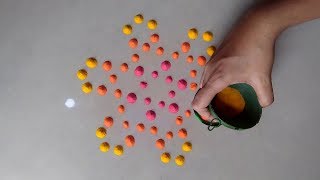 Very Creative Quick Easy Rangoli Design for everyday By Bucketful Creation