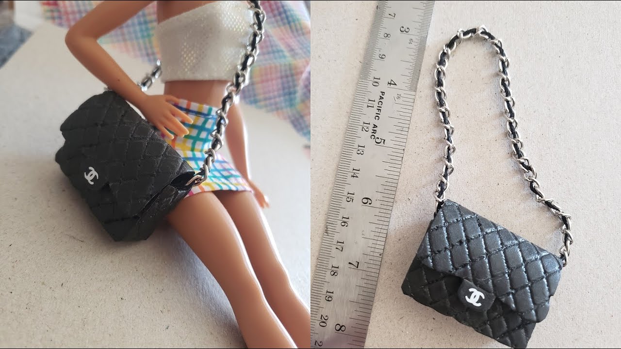 How to Make Mini Handbag for Barbie Dolls 👛Barbie Style EASY😍Miniature  Purse Toturial 