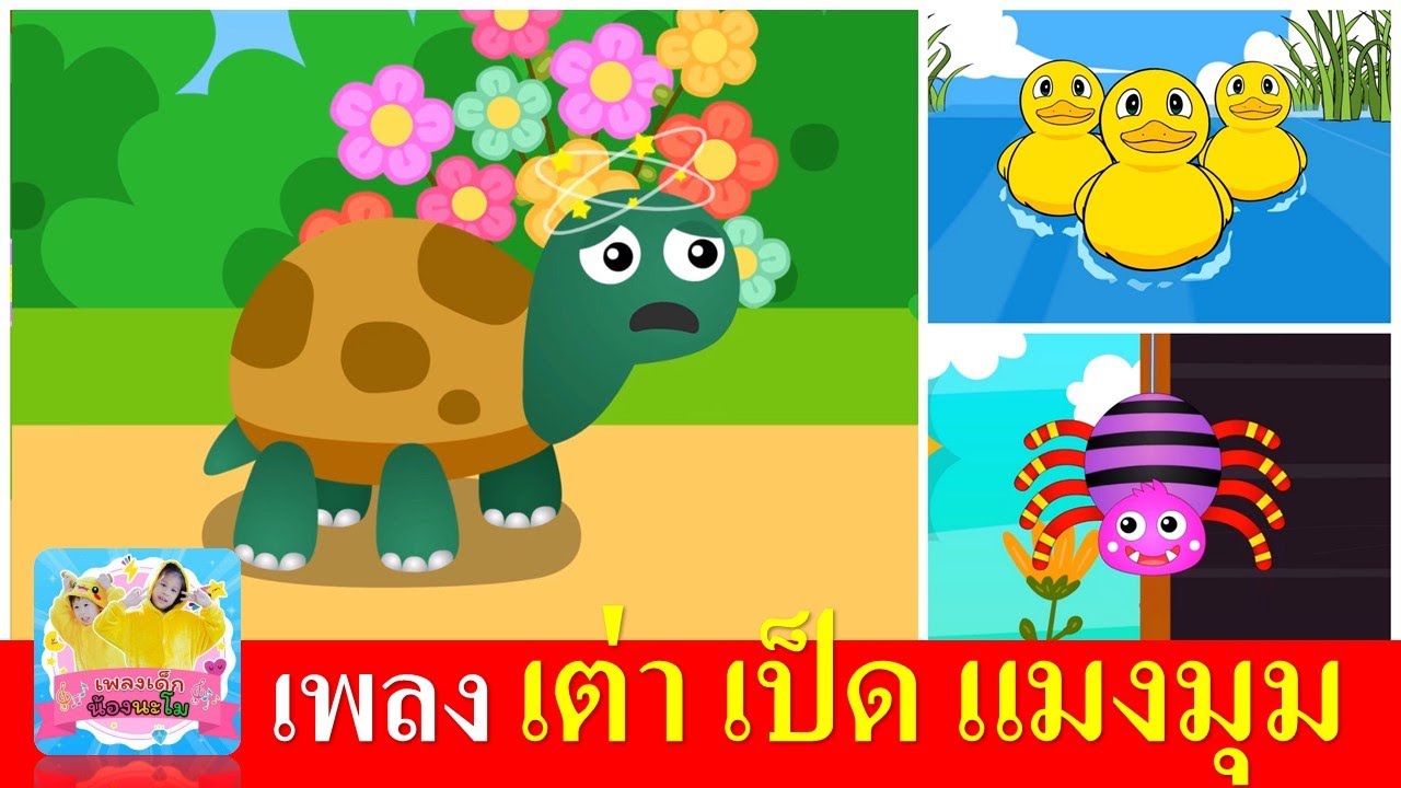 เพลงเด็ก เต่า เป็ด แมงมุม | เต่าเอ๋ยเต่า | เป็ดก้าบก้าบ | แมงมุมลายตัวนั้น | เรียนรู้เรื่องสัตว์