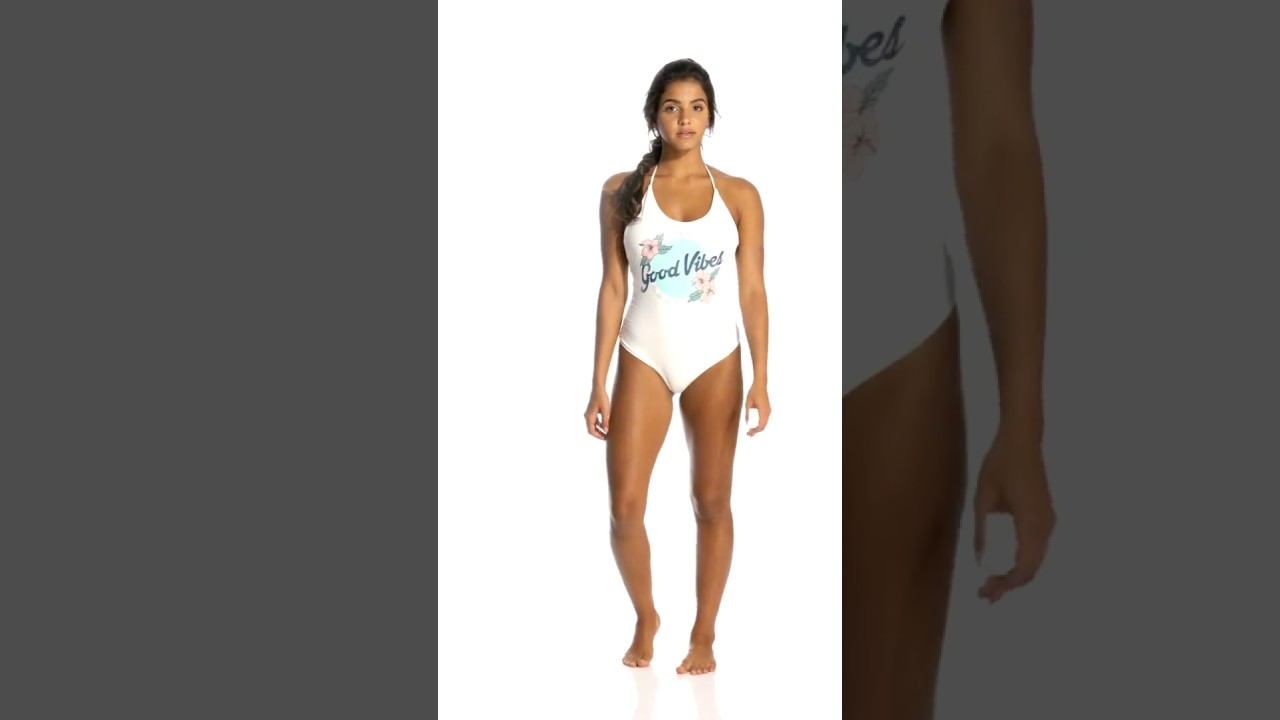 Spiritual Gangster Good Vibes Retreat Halter One Piece Swimsuit | SwimOutlet.com