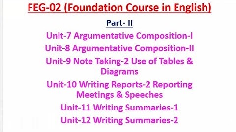 IGNOU BCA 1ST semester FEG-02 Foundation Course in English-II 2nd zoom class november 2022