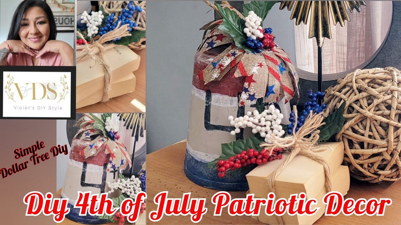 Diy 4th of July Decor ⚫ easy Dollar tree Decor ideas YouTube
