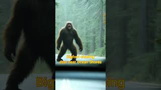 Bigfoot creature makes threatening grin