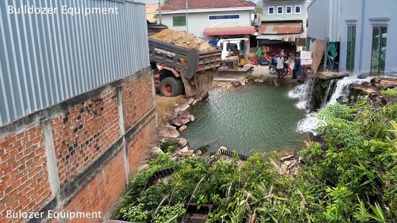 Crocodile pond project with 100% !!! water, size 6 meters By 12 meters By Dump mTruck 5T & BULLDOZER