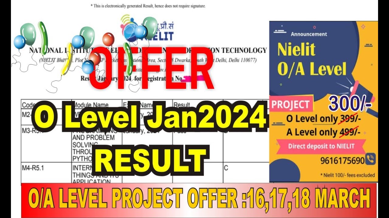 O/A Level Project Offer