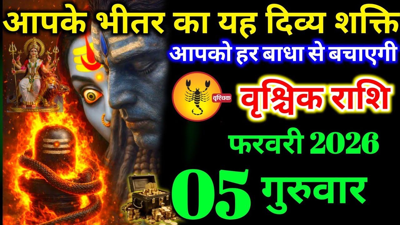 वृश्चिक राशि वालों 05 फरवरी गुरुवार आपको हर बाधा से बचाएगी यह छुपी हुई दिव्य शक्ति। vrishchik Rashi