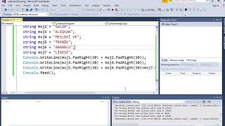 C# METİNSEL METODLAR REMOVE REPLACE PADRIGHT PADLEFT
