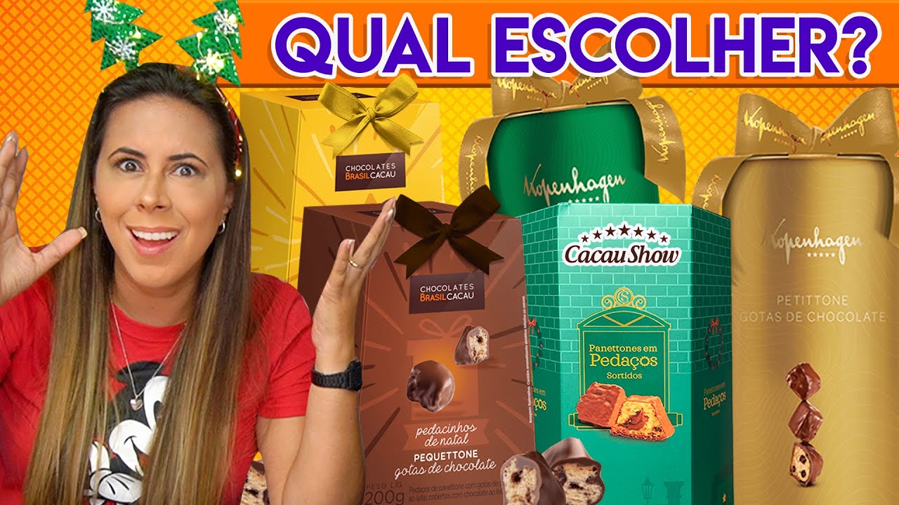 Bombom de Chocotones Cacau Show X Kopenhagen X Brasil Cacau Qual