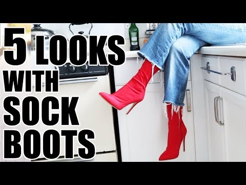 HOW TO STYLE SOCK BOOTS  OUTFIT IDEAS TO STEAL!! 