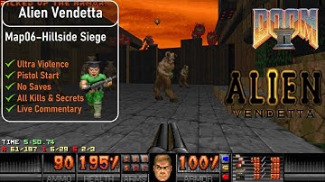 Alien Vendetta Map06 - Hillside Siege [Doom 2, UV, Pistol, 100%]